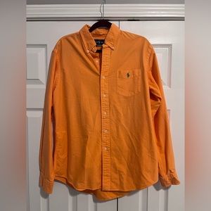 Orange Ralph Lauren Button Down Polo